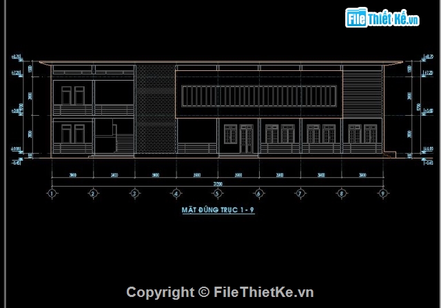 vẽ trường học 8.4x47.7m,bản vẽ trường học 2 tầng,trường tiểu học bần Yên nhân,thiết kế trường tiểu học